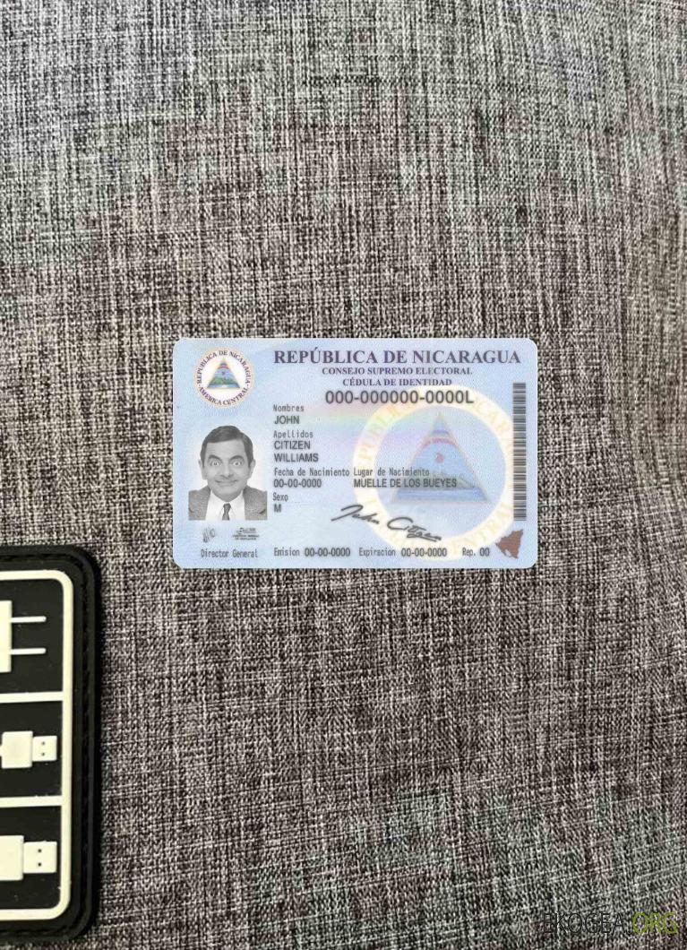 Photolook d'identité du Nicaragua AVANT